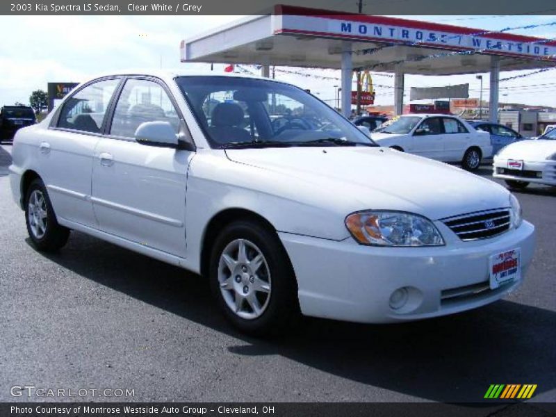 Clear White / Grey 2003 Kia Spectra LS Sedan