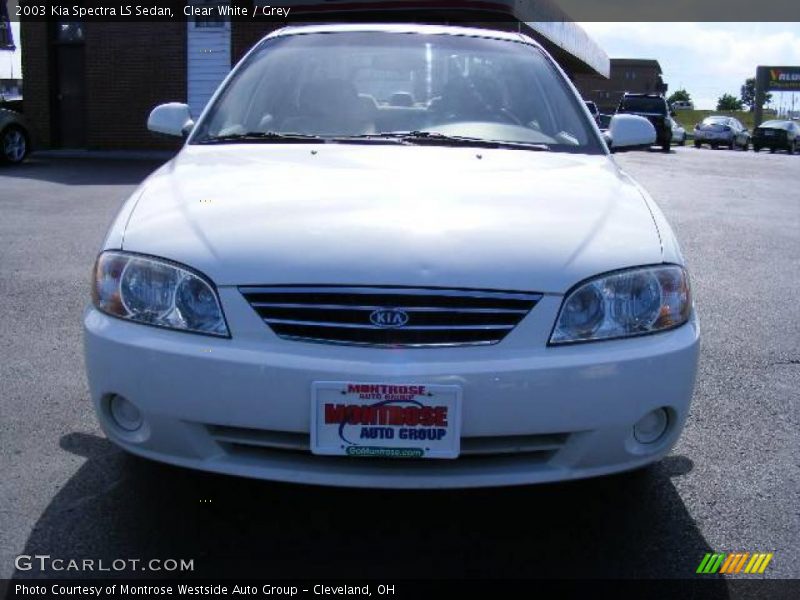 Clear White / Grey 2003 Kia Spectra LS Sedan