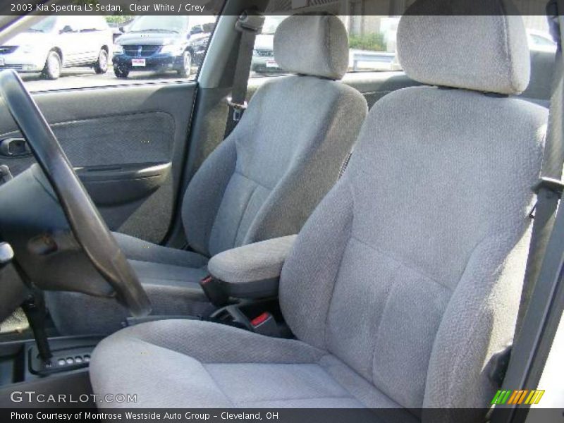 Clear White / Grey 2003 Kia Spectra LS Sedan