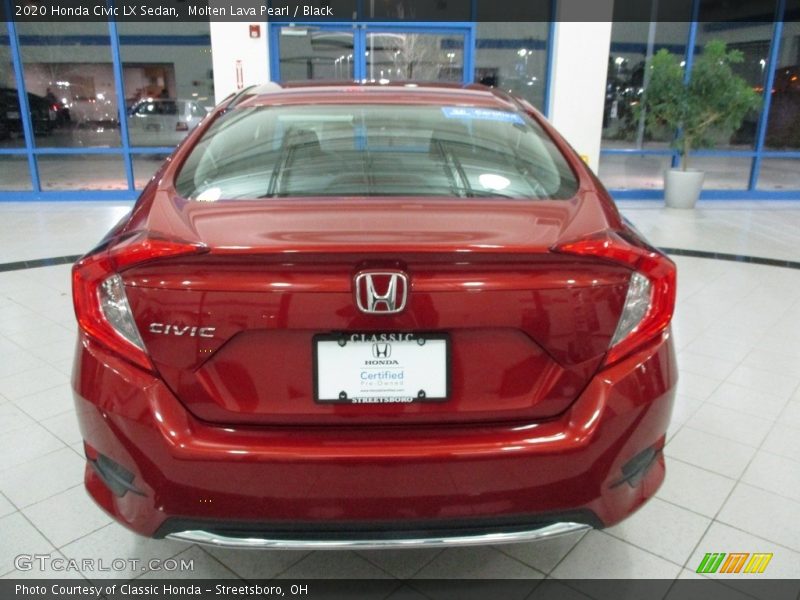 Molten Lava Pearl / Black 2020 Honda Civic LX Sedan