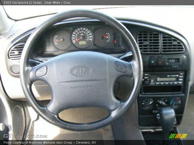 Clear White / Grey 2003 Kia Spectra LS Sedan