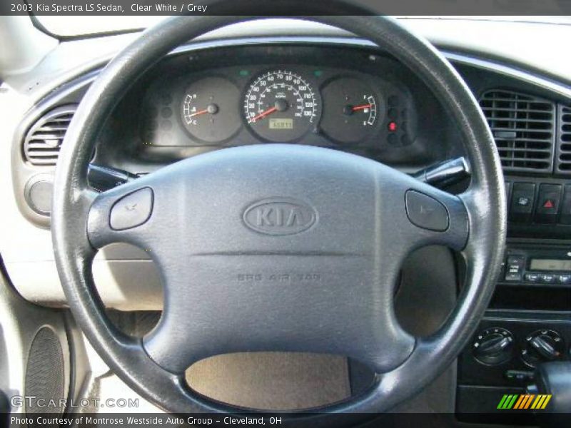 Clear White / Grey 2003 Kia Spectra LS Sedan