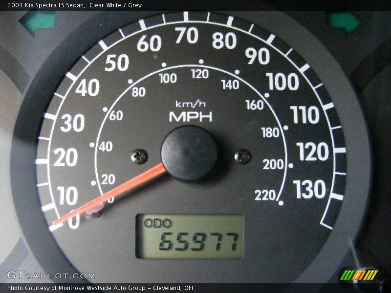 Clear White / Grey 2003 Kia Spectra LS Sedan