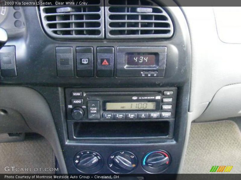 Clear White / Grey 2003 Kia Spectra LS Sedan