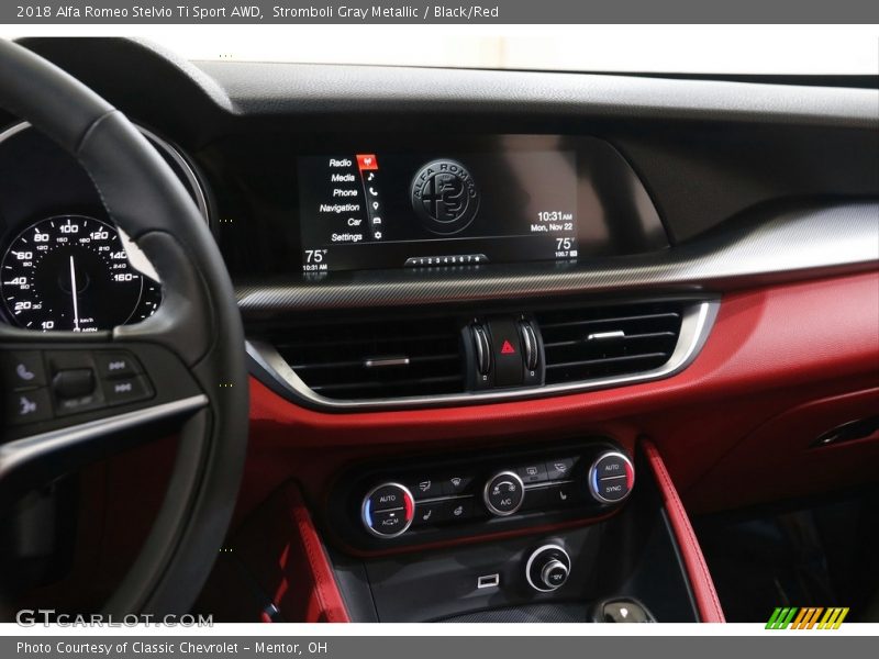 Stromboli Gray Metallic / Black/Red 2018 Alfa Romeo Stelvio Ti Sport AWD
