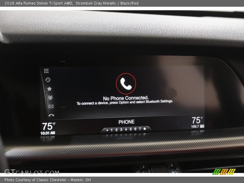 Stromboli Gray Metallic / Black/Red 2018 Alfa Romeo Stelvio Ti Sport AWD