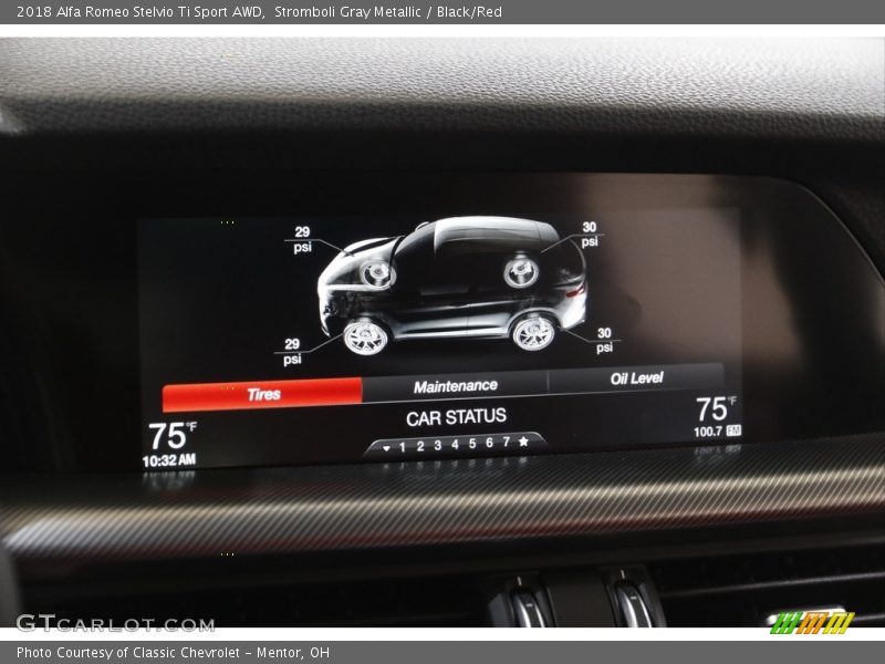 Stromboli Gray Metallic / Black/Red 2018 Alfa Romeo Stelvio Ti Sport AWD