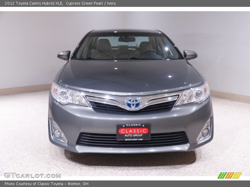 Cypress Green Pearl / Ivory 2012 Toyota Camry Hybrid XLE
