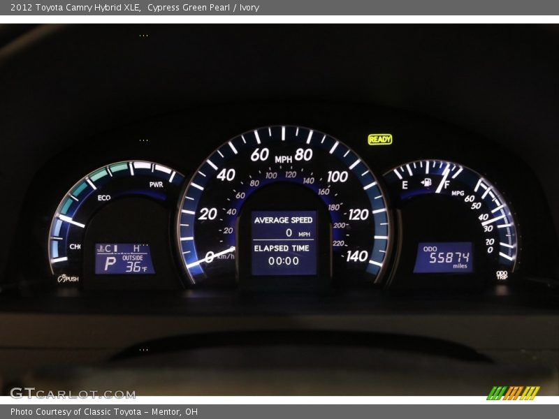 Cypress Green Pearl / Ivory 2012 Toyota Camry Hybrid XLE