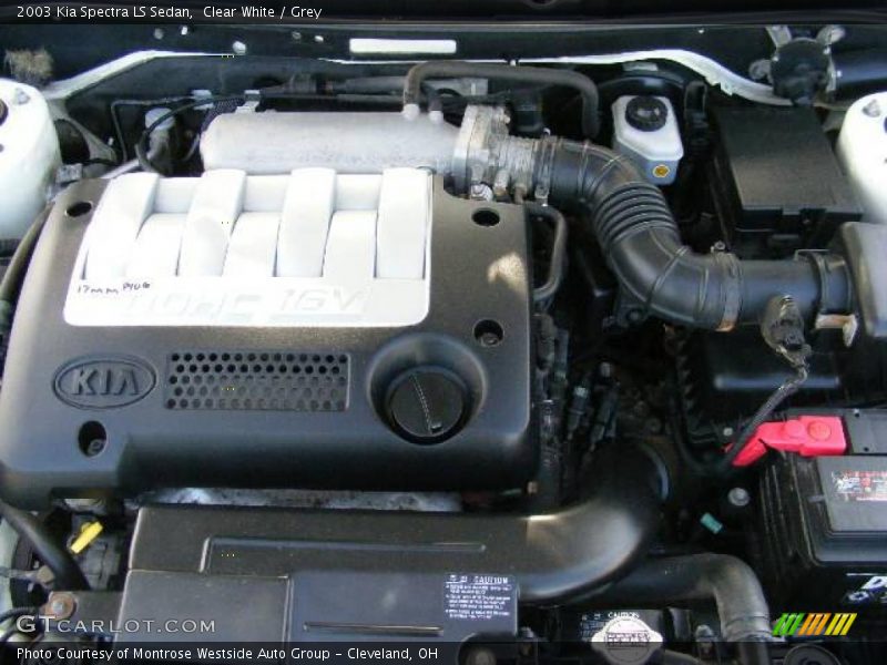 Clear White / Grey 2003 Kia Spectra LS Sedan