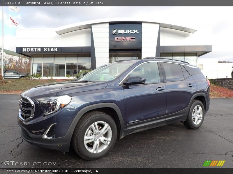 Blue Steel Metallic / Jet Black 2019 GMC Terrain SLE AWD