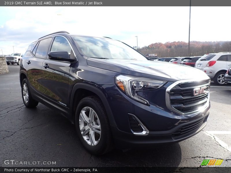 Blue Steel Metallic / Jet Black 2019 GMC Terrain SLE AWD