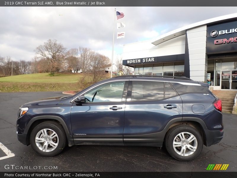 Blue Steel Metallic / Jet Black 2019 GMC Terrain SLE AWD