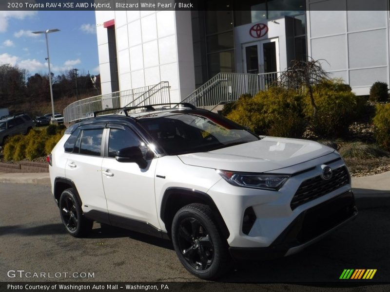 Blizzard White Pearl / Black 2020 Toyota RAV4 XSE AWD Hybrid
