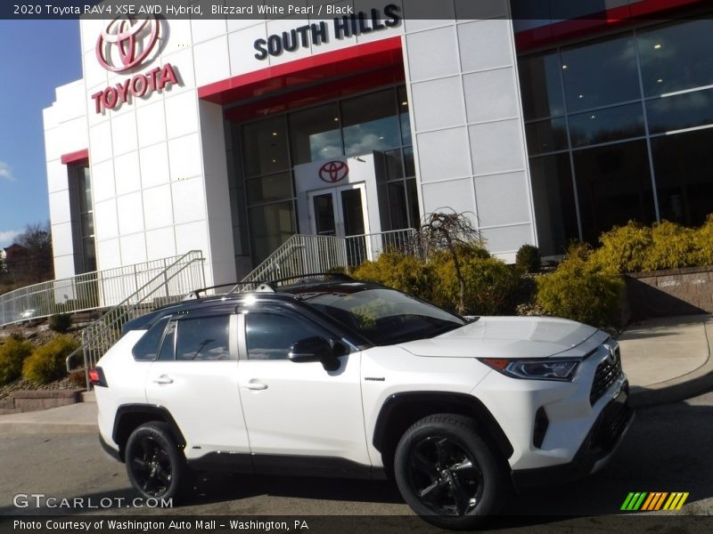 Blizzard White Pearl / Black 2020 Toyota RAV4 XSE AWD Hybrid