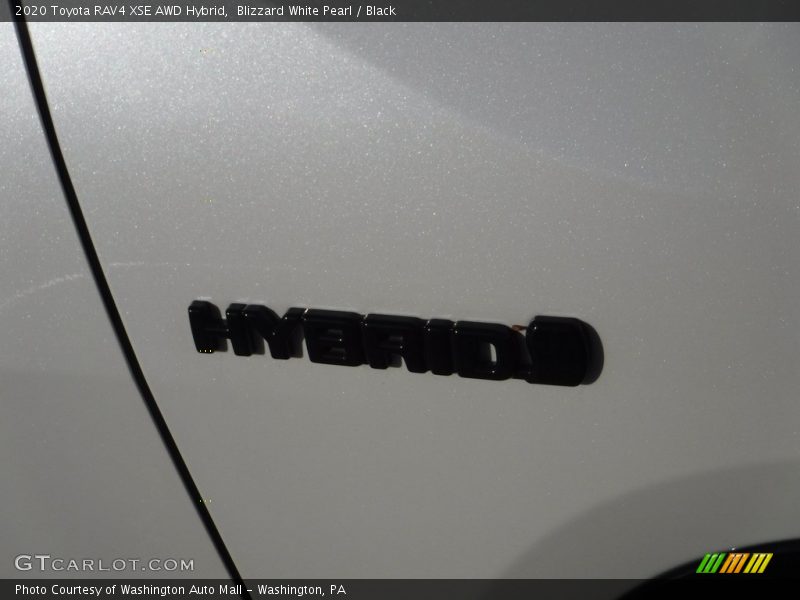 Blizzard White Pearl / Black 2020 Toyota RAV4 XSE AWD Hybrid