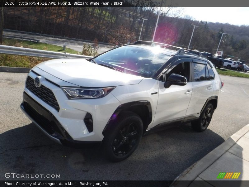 Blizzard White Pearl / Black 2020 Toyota RAV4 XSE AWD Hybrid