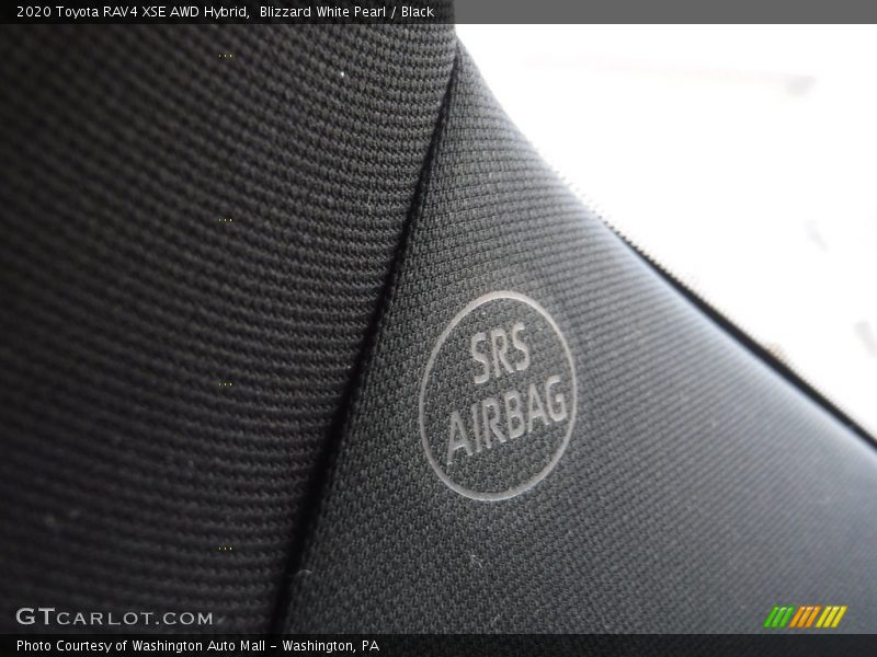 Blizzard White Pearl / Black 2020 Toyota RAV4 XSE AWD Hybrid
