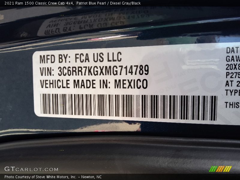 Patriot Blue Pearl / Diesel Gray/Black 2021 Ram 1500 Classic Crew Cab 4x4