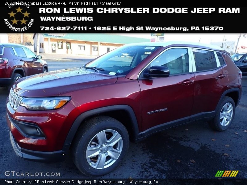 Velvet Red Pearl / Steel Gray 2022 Jeep Compass Latitude 4x4