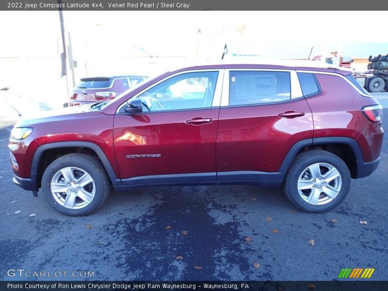 Velvet Red Pearl / Steel Gray 2022 Jeep Compass Latitude 4x4