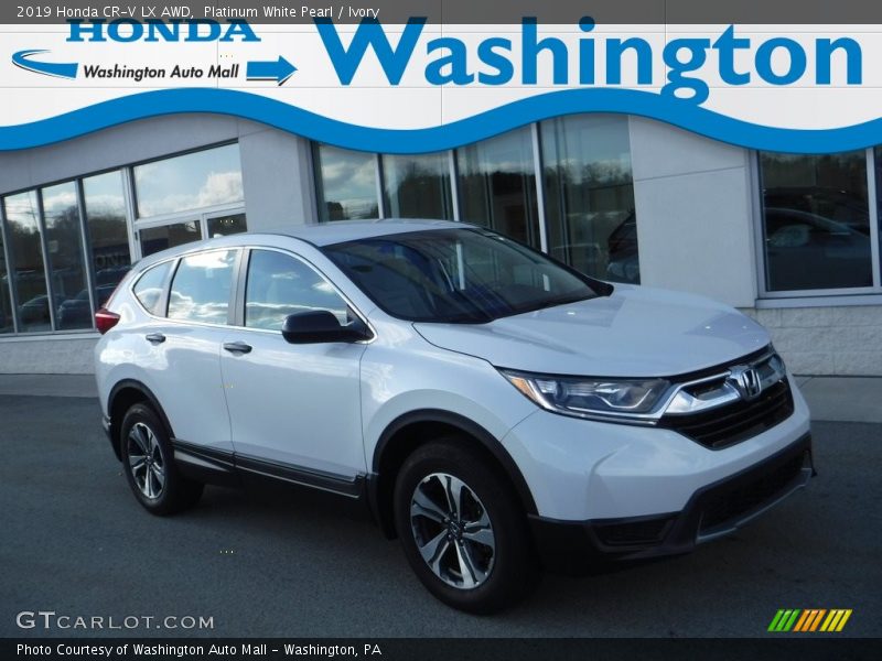 Platinum White Pearl / Ivory 2019 Honda CR-V LX AWD