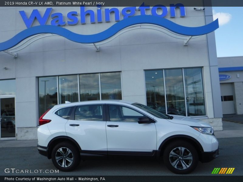 Platinum White Pearl / Ivory 2019 Honda CR-V LX AWD