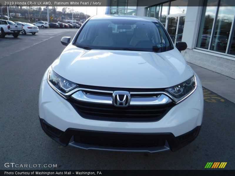 Platinum White Pearl / Ivory 2019 Honda CR-V LX AWD