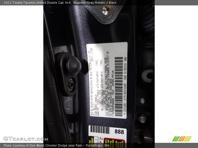 Magnetic Gray Metallic / Black 2021 Toyota Tacoma Limited Double Cab 4x4