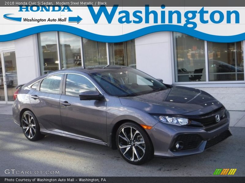 Modern Steel Metallic / Black 2018 Honda Civic Si Sedan