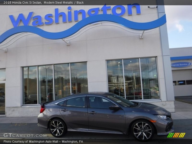 Modern Steel Metallic / Black 2018 Honda Civic Si Sedan