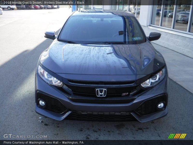 Modern Steel Metallic / Black 2018 Honda Civic Si Sedan