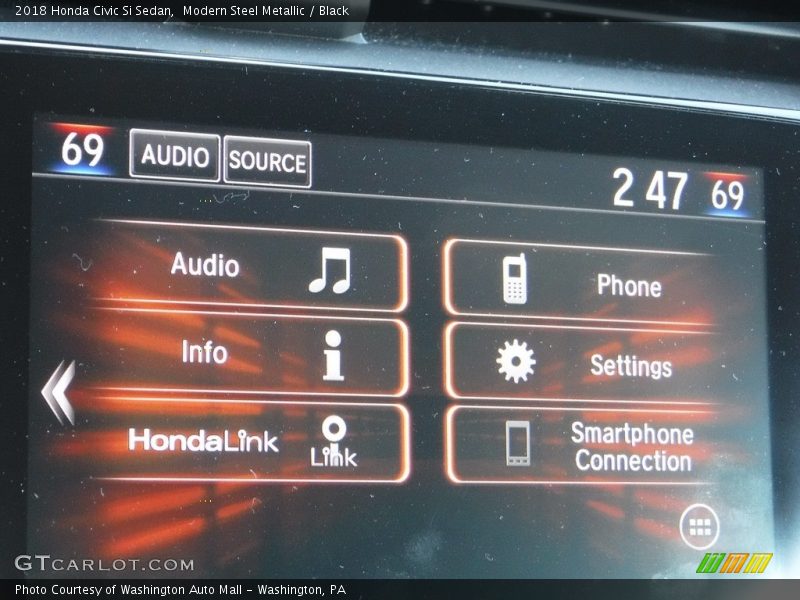 Modern Steel Metallic / Black 2018 Honda Civic Si Sedan