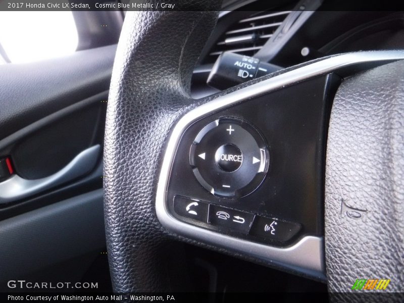 Cosmic Blue Metallic / Gray 2017 Honda Civic LX Sedan