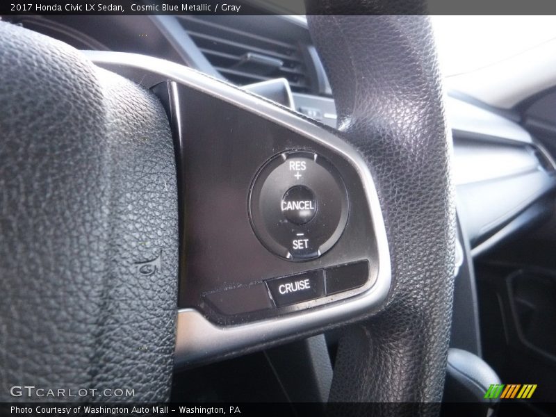 Cosmic Blue Metallic / Gray 2017 Honda Civic LX Sedan