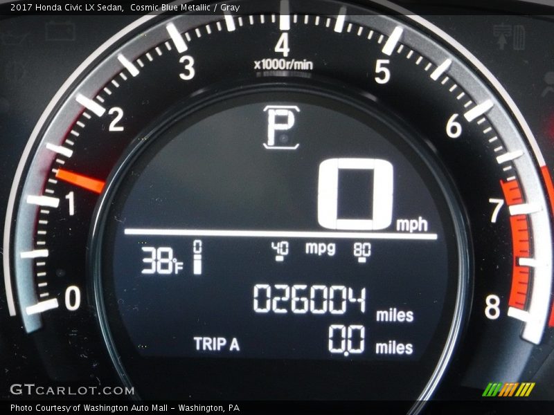 Cosmic Blue Metallic / Gray 2017 Honda Civic LX Sedan