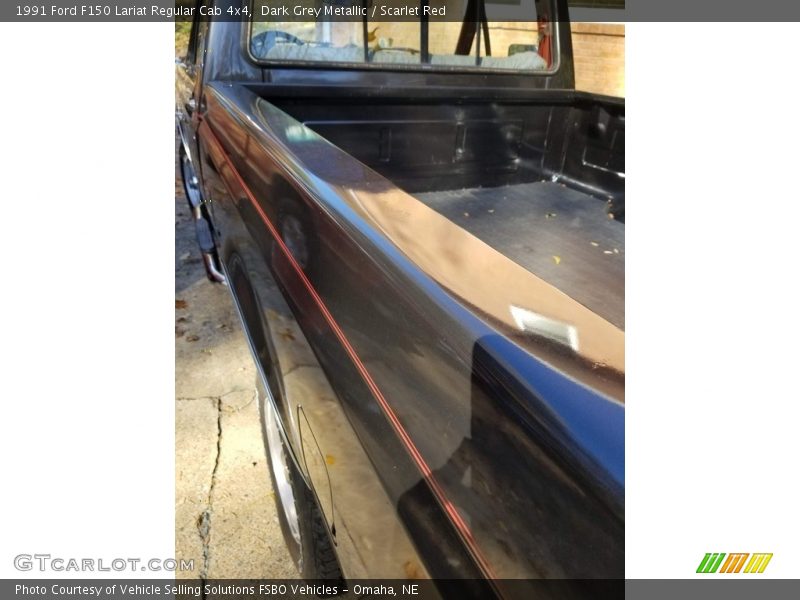 Dark Grey Metallic / Scarlet Red 1991 Ford F150 Lariat Regular Cab 4x4