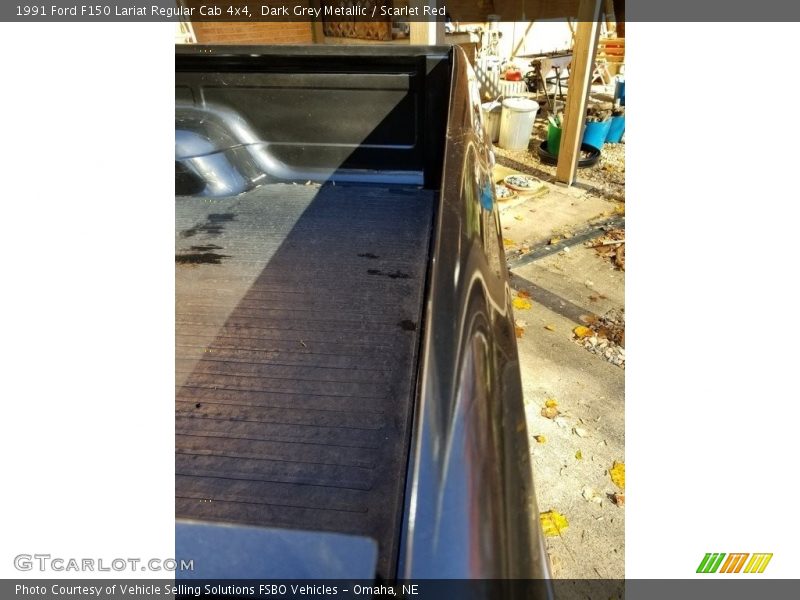 Dark Grey Metallic / Scarlet Red 1991 Ford F150 Lariat Regular Cab 4x4