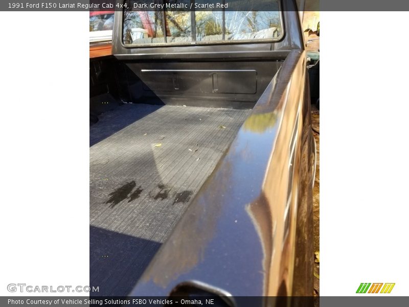 Dark Grey Metallic / Scarlet Red 1991 Ford F150 Lariat Regular Cab 4x4