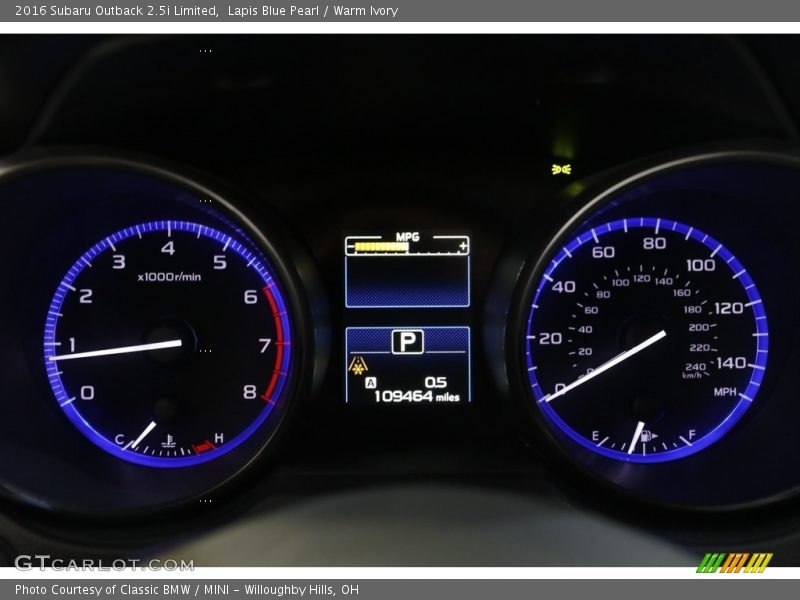  2016 Outback 2.5i Limited 2.5i Limited Gauges