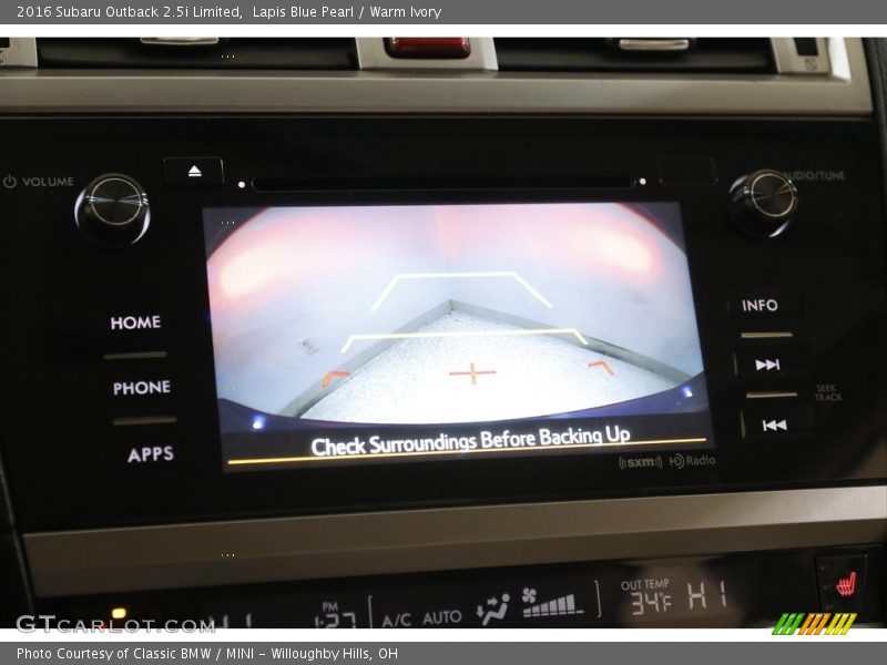 Controls of 2016 Outback 2.5i Limited