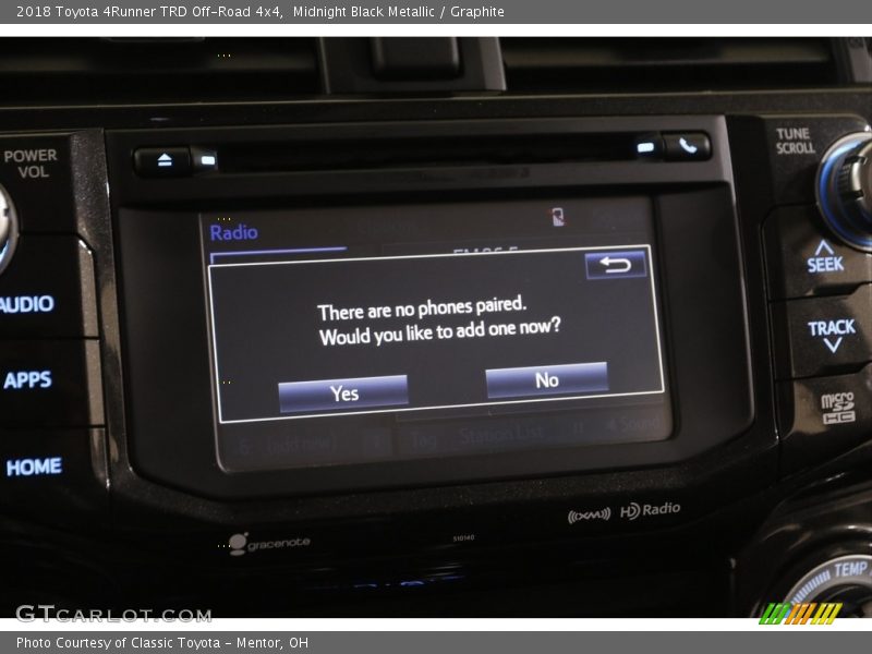 Midnight Black Metallic / Graphite 2018 Toyota 4Runner TRD Off-Road 4x4