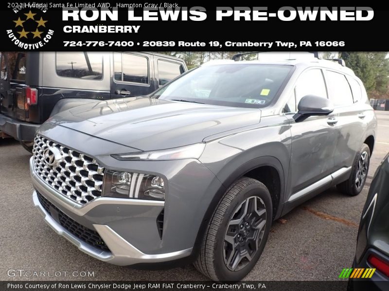 Hampton Gray / Black 2021 Hyundai Santa Fe Limited AWD