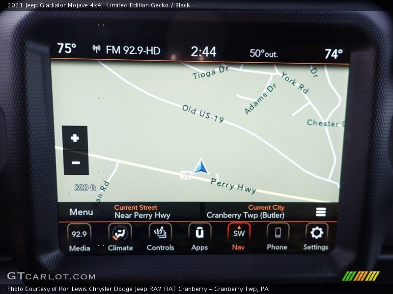 Navigation of 2021 Gladiator Mojave 4x4