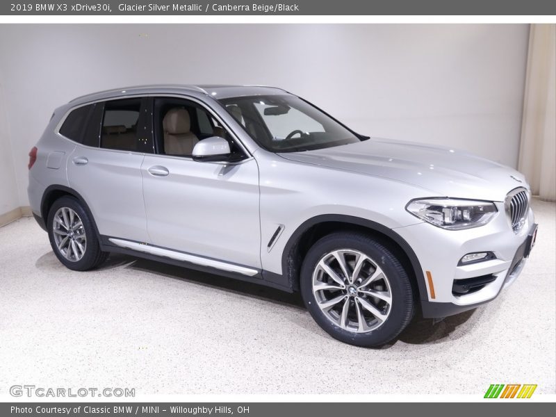 Glacier Silver Metallic / Canberra Beige/Black 2019 BMW X3 xDrive30i