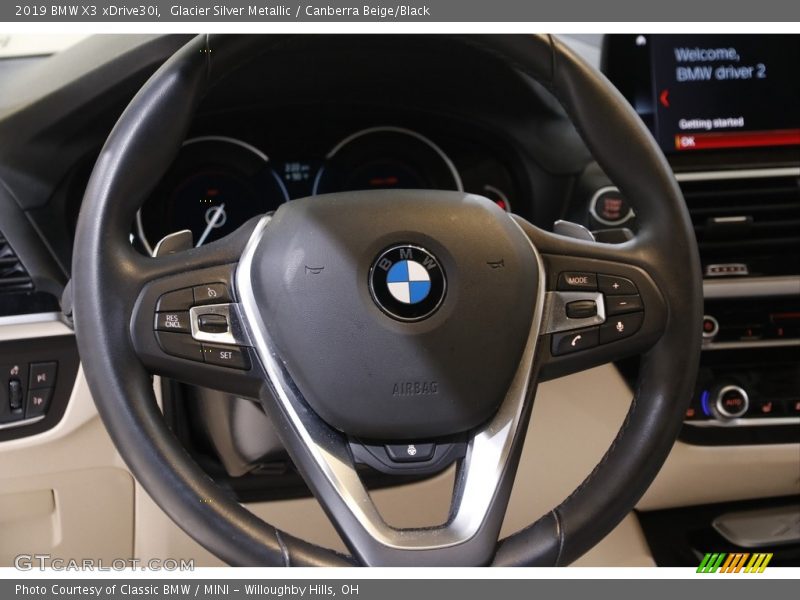 Glacier Silver Metallic / Canberra Beige/Black 2019 BMW X3 xDrive30i