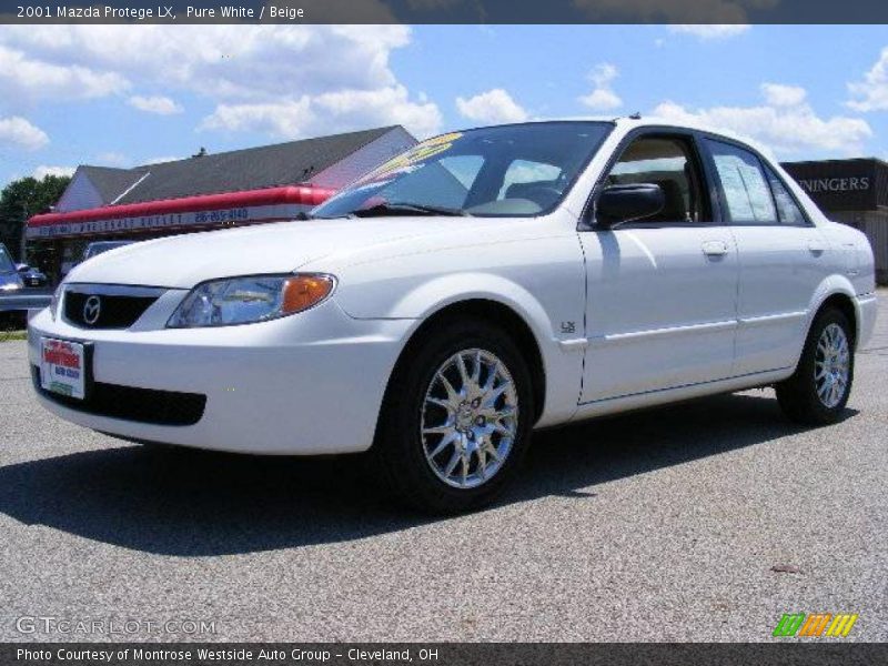 Pure White / Beige 2001 Mazda Protege LX