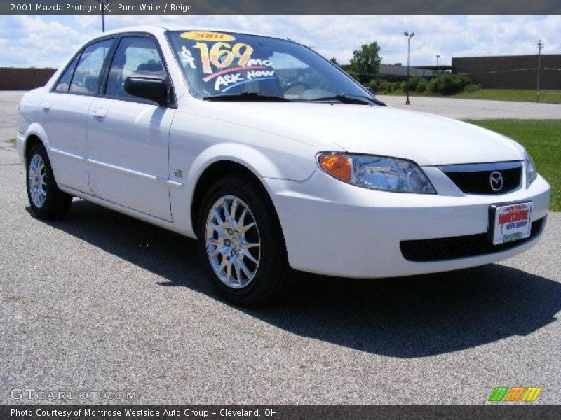 Pure White / Beige 2001 Mazda Protege LX