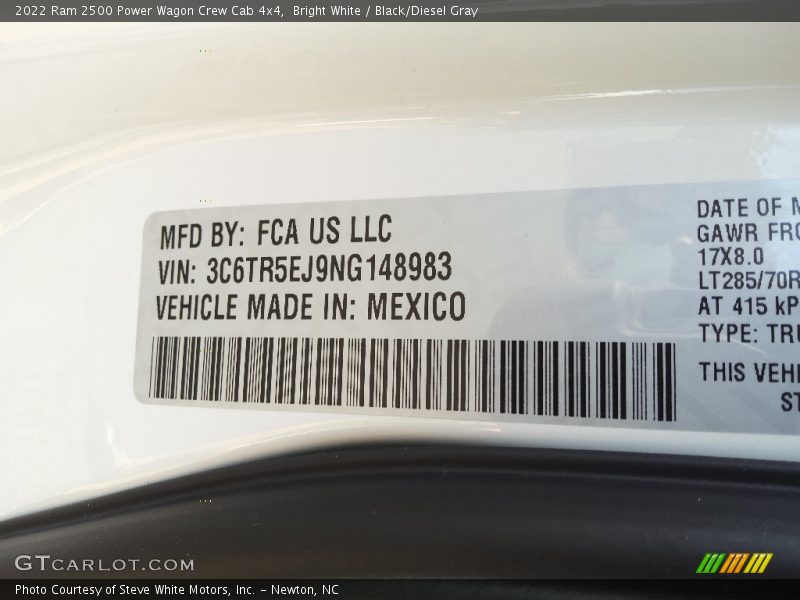 Bright White / Black/Diesel Gray 2022 Ram 2500 Power Wagon Crew Cab 4x4