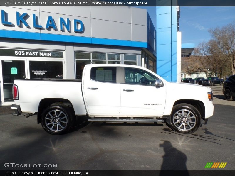 Summit White / Cocoa/Dark Atmosphere 2021 GMC Canyon Denali Crew Cab 4WD